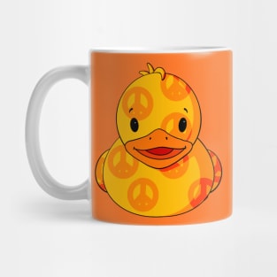 Peace Sign Pattern Rubber Duck Mug